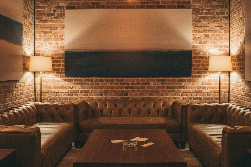 Interior of a modern cannabis consumption lounge